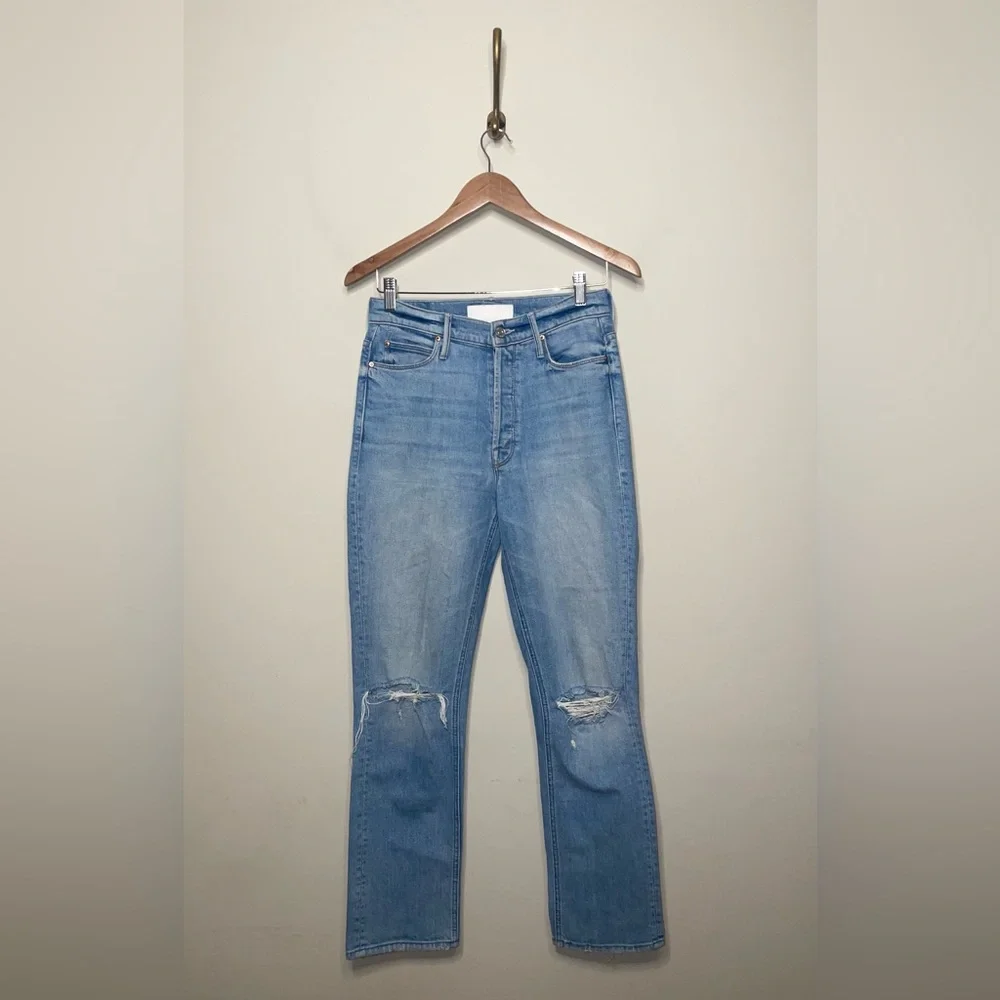 MOTHER The Dazzler Button Fly Ankle Straight Jeans In Really Intoxicated